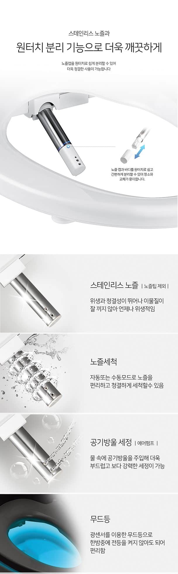 쿠쿠 클렌비스 방수비데 CBT-E1021W 상세