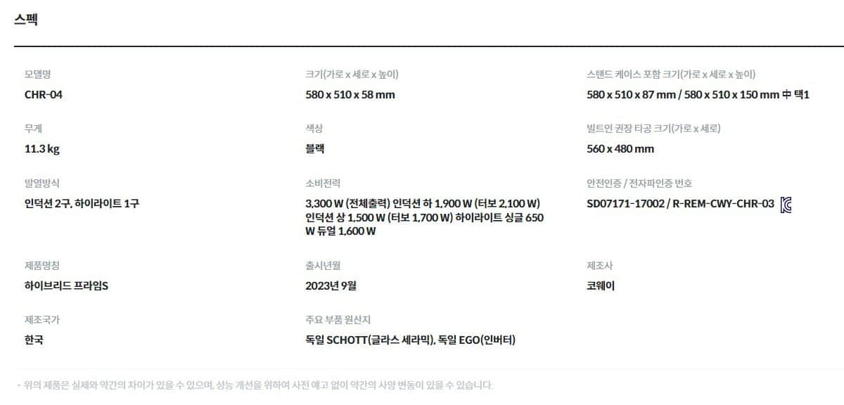하이브리드 프라임S CHR-04 상세