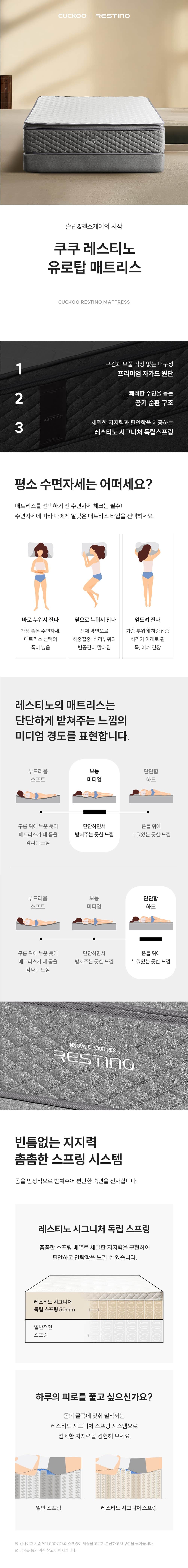 쿠쿠 레스티노 매트리스 K CRM-C01SEK 상세
