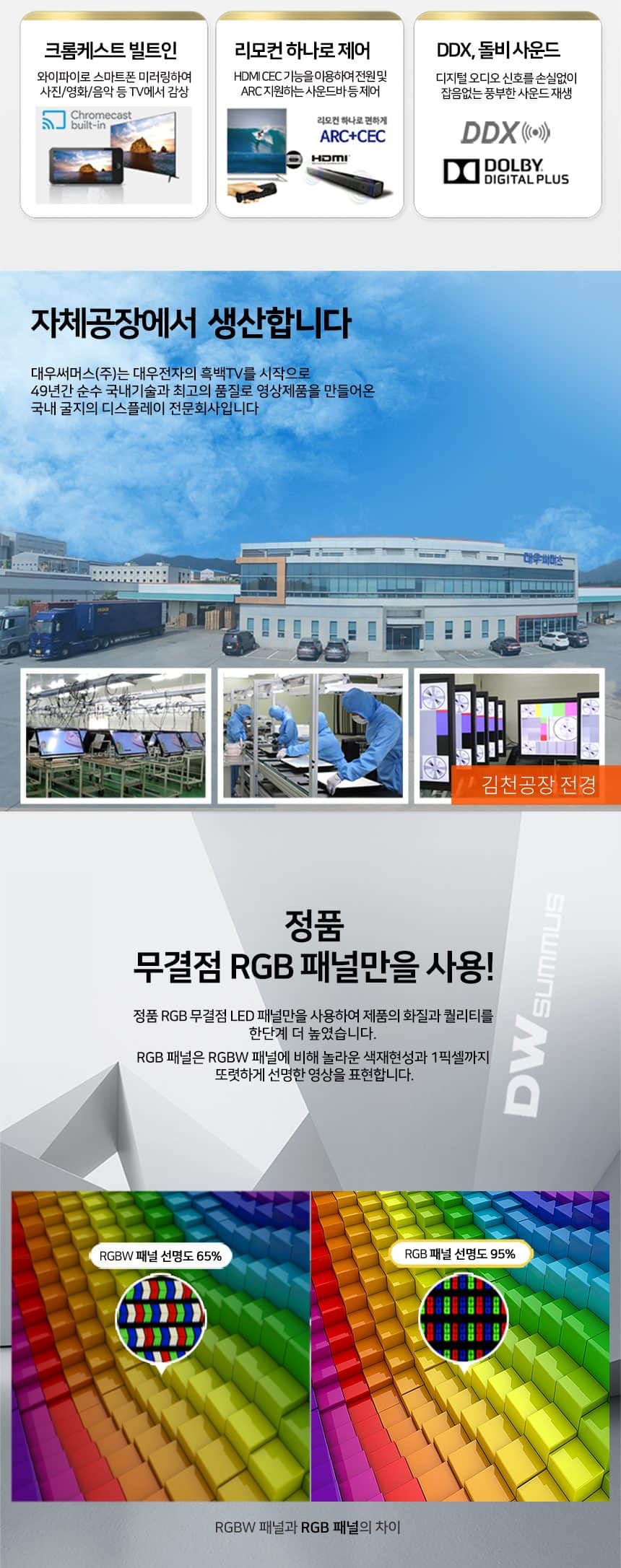 UHD 50인치 TV DK5002UB 상세