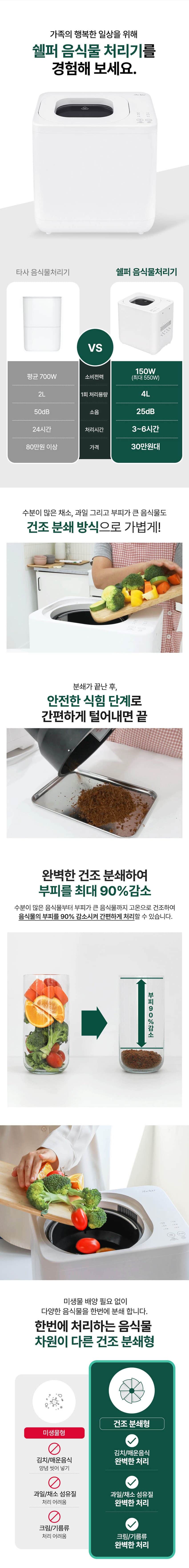 건조분쇄형 음식물처리기 4L DWFP-2000 상세