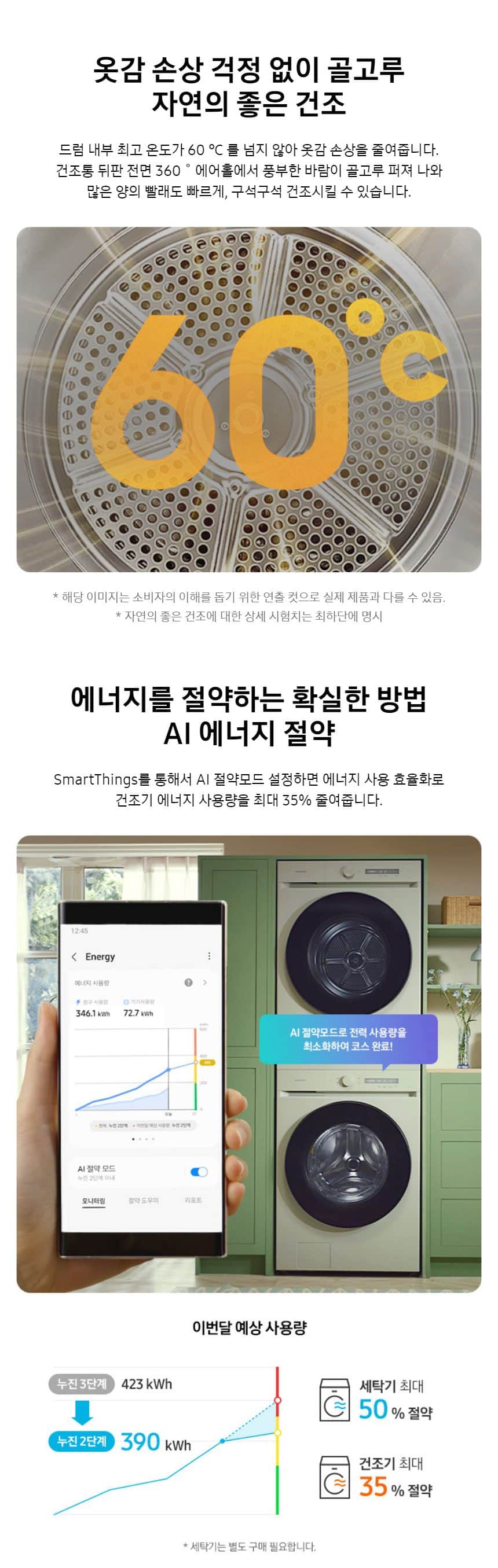 삼성 그랑데 건조기 AI 17kg HSDG17SW0E 상세