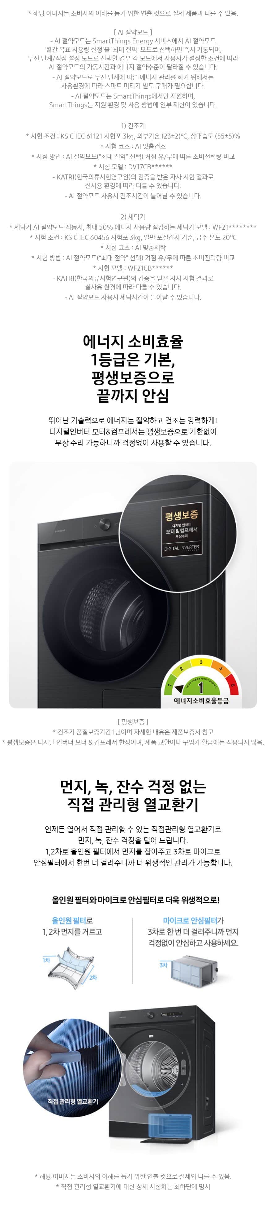 삼성 그랑데 건조기 AI 17kg HSDG17SW0E 상세