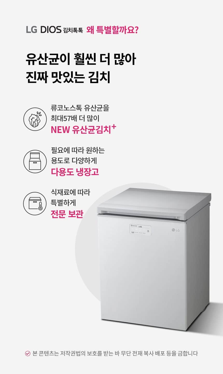 LG 디오스 김치톡톡 128L K132LW123 상세