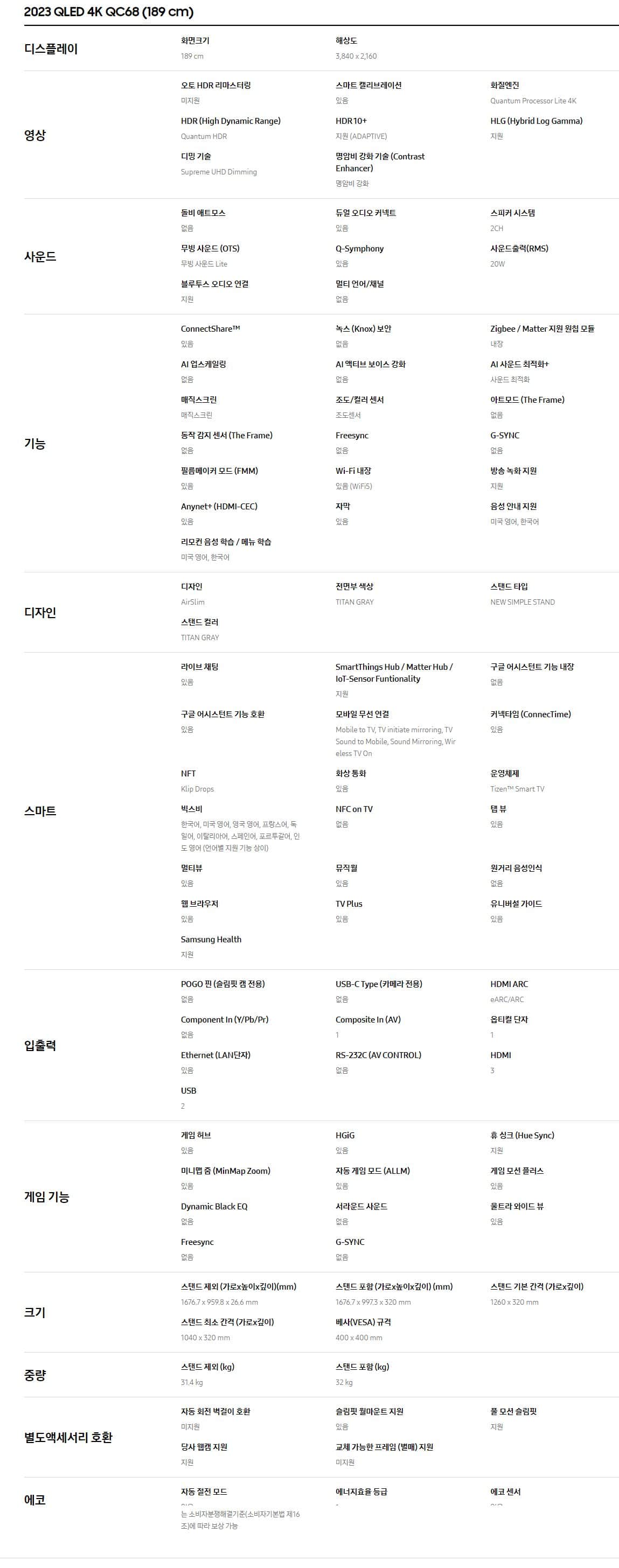 UHDTV_75인치_KQ75QD68AFXKR KQ75QD68AFXKR 상세