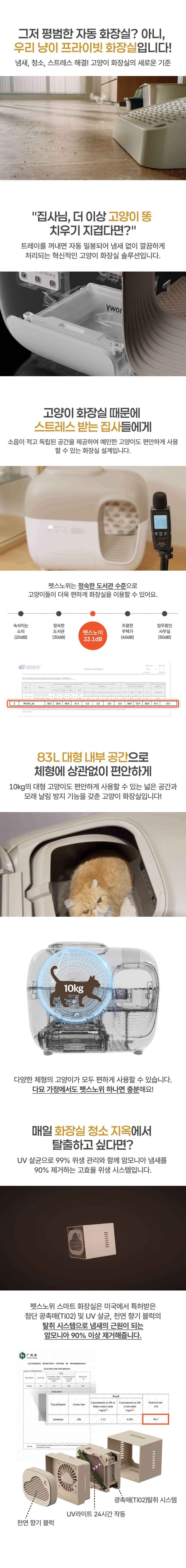 큐밍 PETSNOWY 고양이 자동 화장실 PKoP100 상세