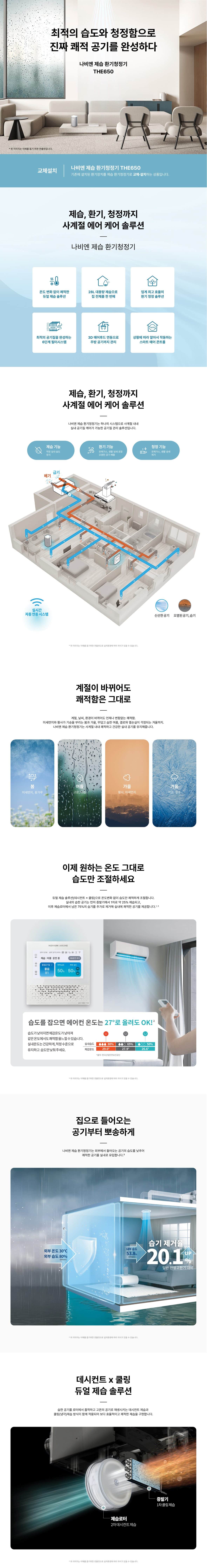나비엔 제습 환기청정기 158㎡(48평)형 THE650-20 상세
