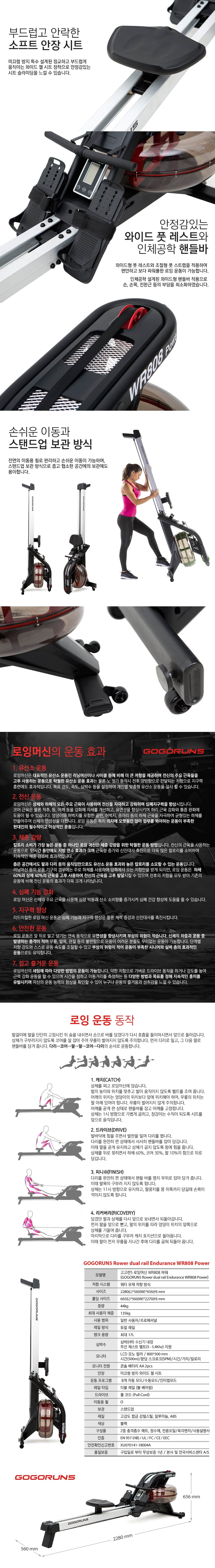 로잉머신 듀얼레일 WR808 상세