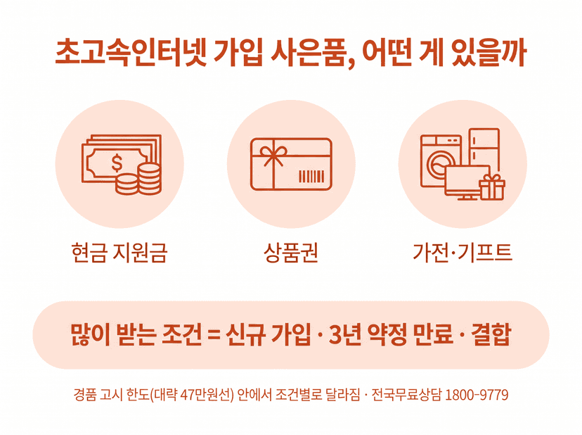 초고속인터넷 가입 사은품 받기 전 필독 체크리스트