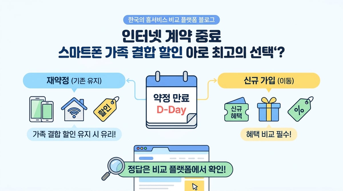 인터넷 약정 만료 스마트폰 가족 결합 할인을 받고 있다면 어떤 선택이 유리한가요?
