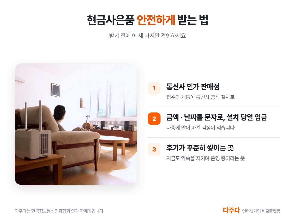 현금사은품 안전하게 받는 세 가지 방법