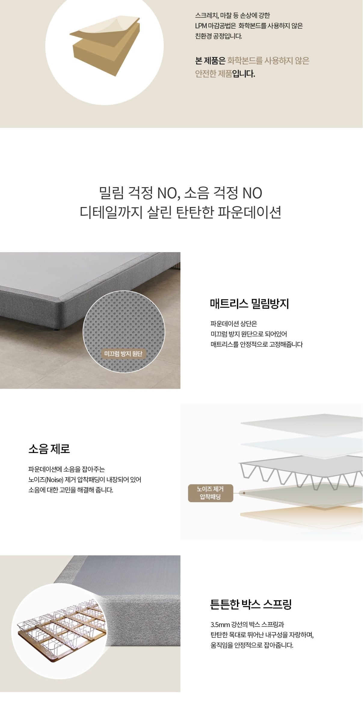 스프링에어 수납 쿠션 프레임 FU(K/Q/SS) 상세