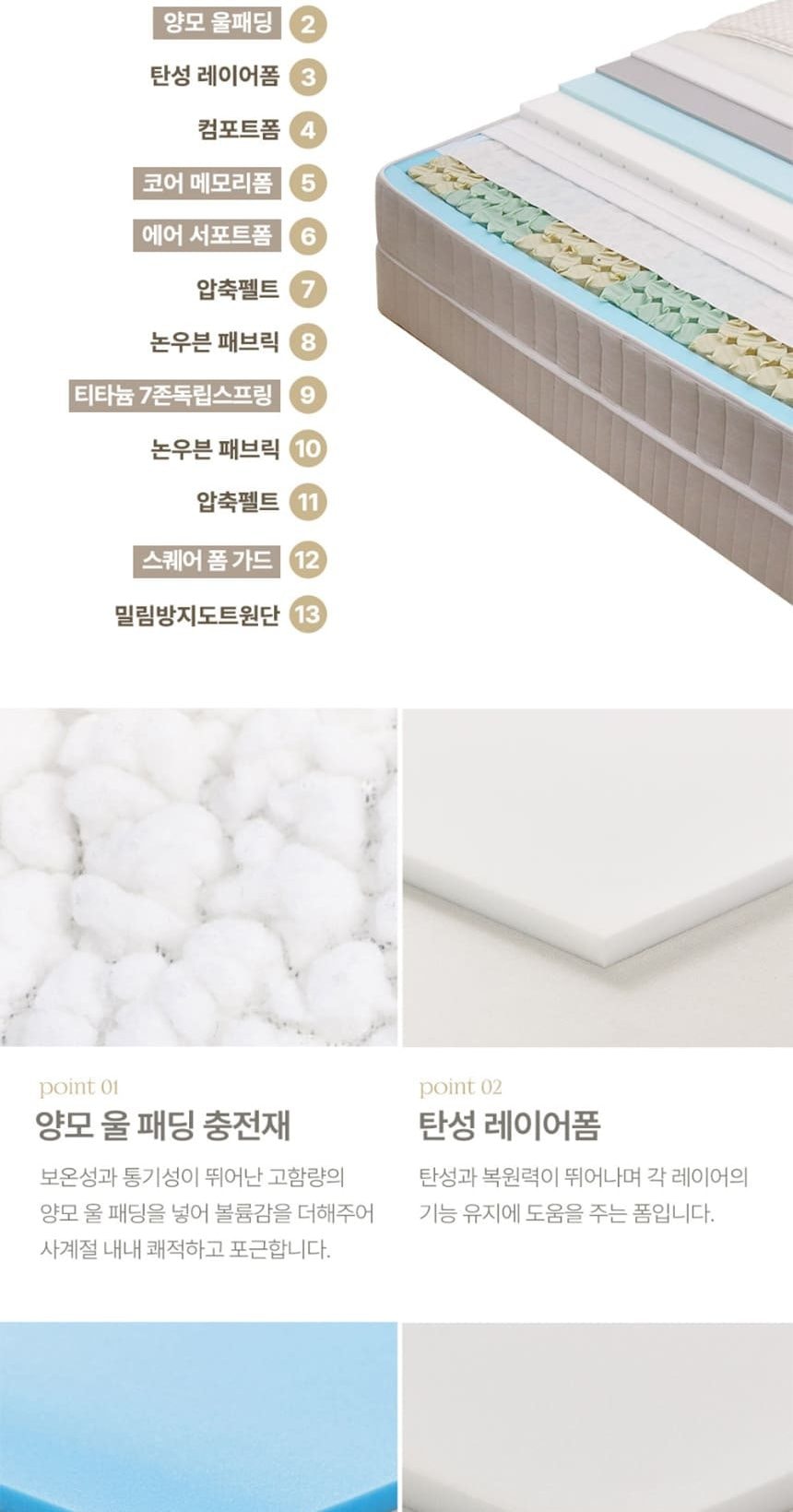 블룸 매트리스 단품 상세