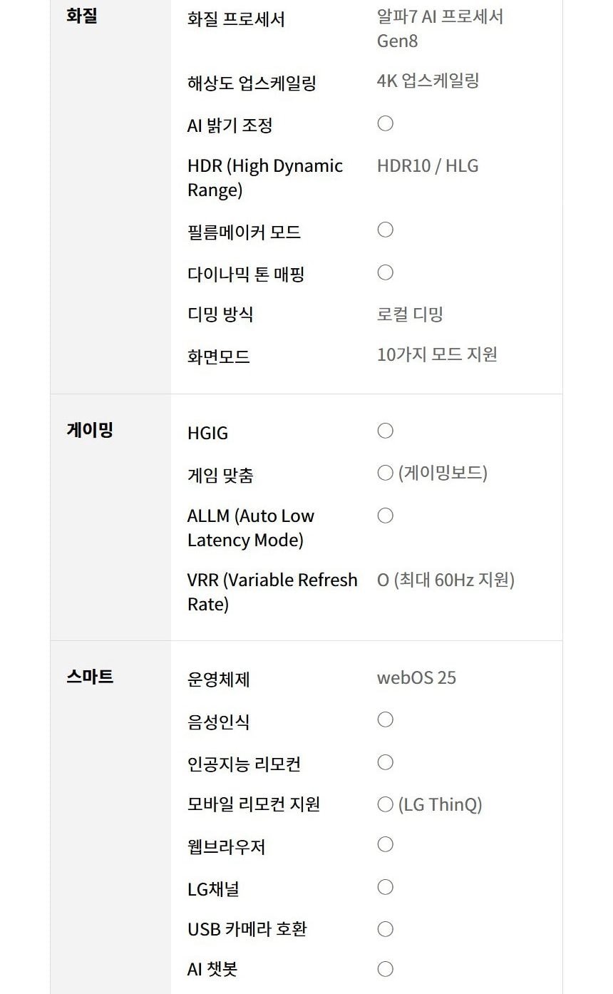 LG 나노셀 TV 50인치 상세