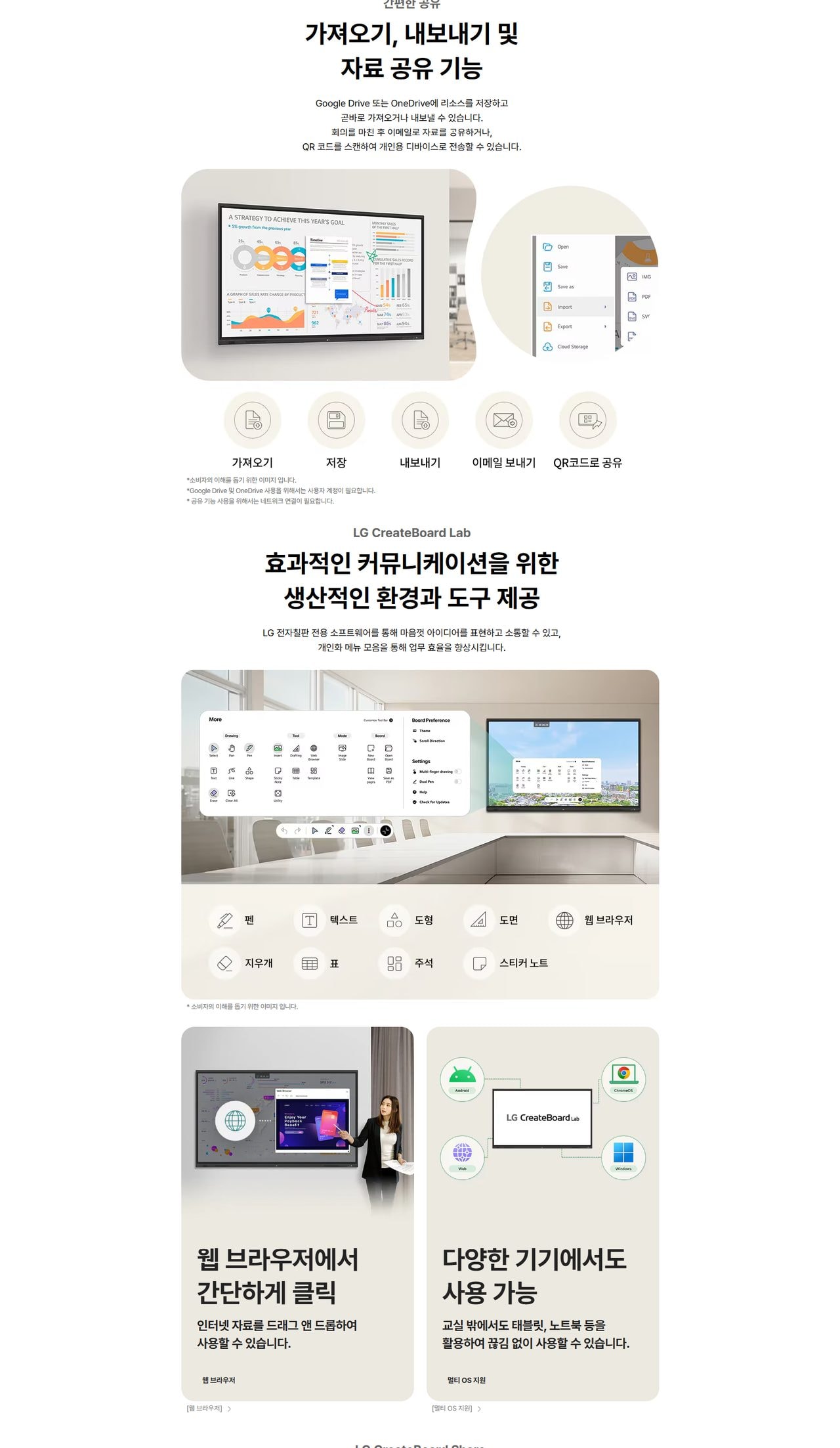 LG 전자칠판 65인치 상세