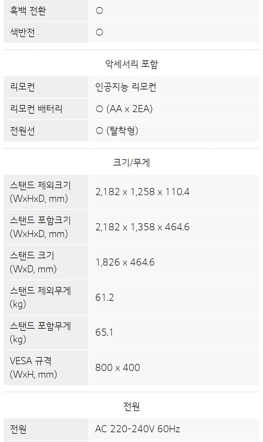 LG QNED TV 98인치 상세