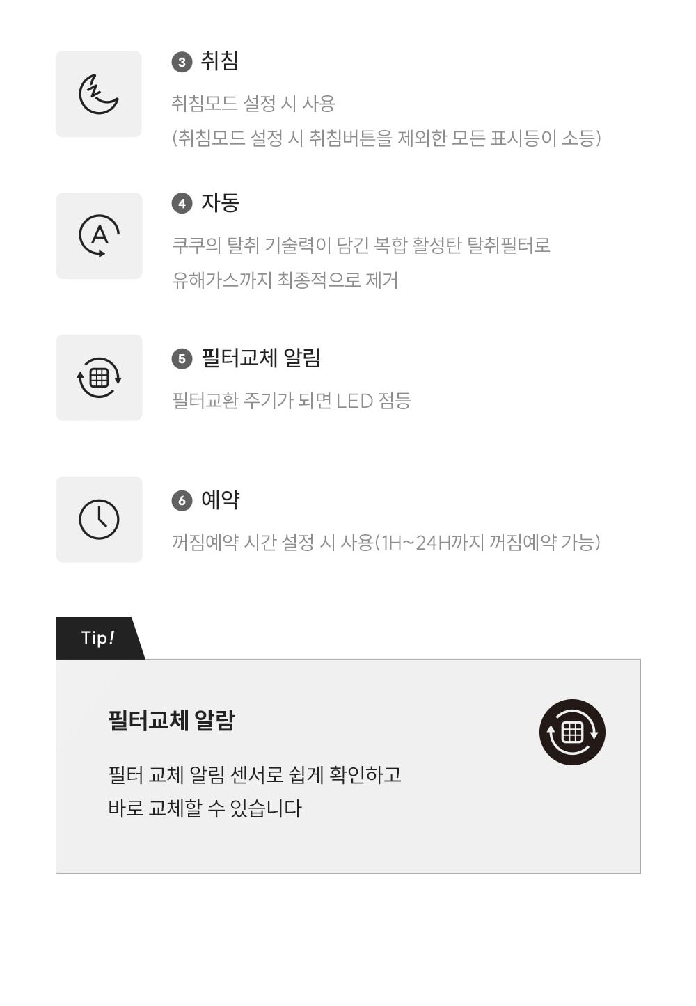 초슬림 벽걸이 겸용 공기청정기 상세