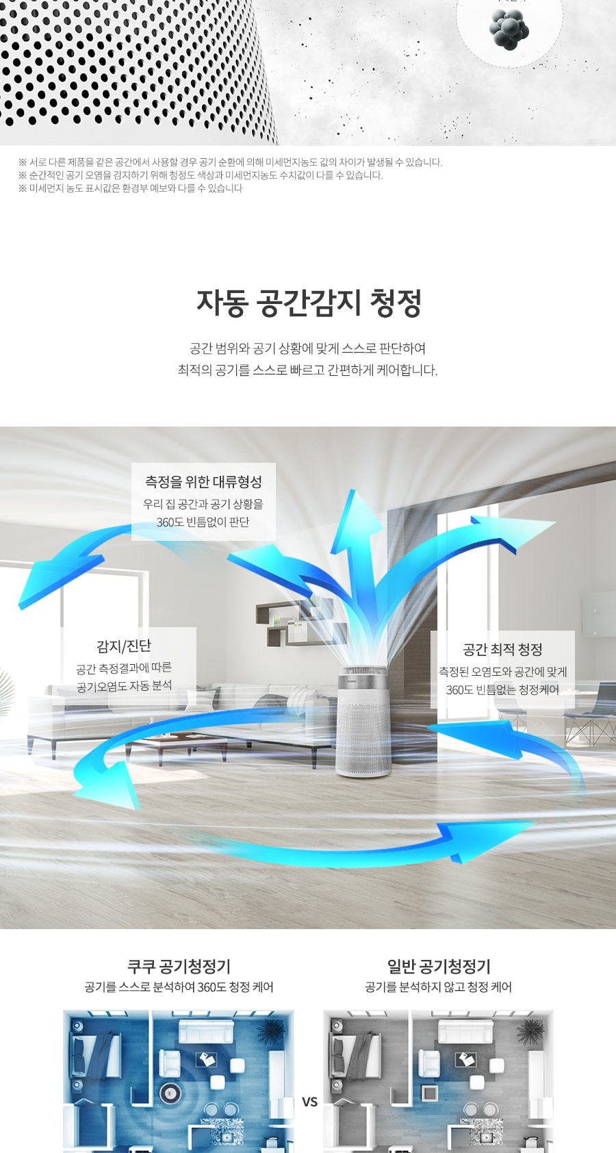 쿠쿠 W8300 공기청정기 상세