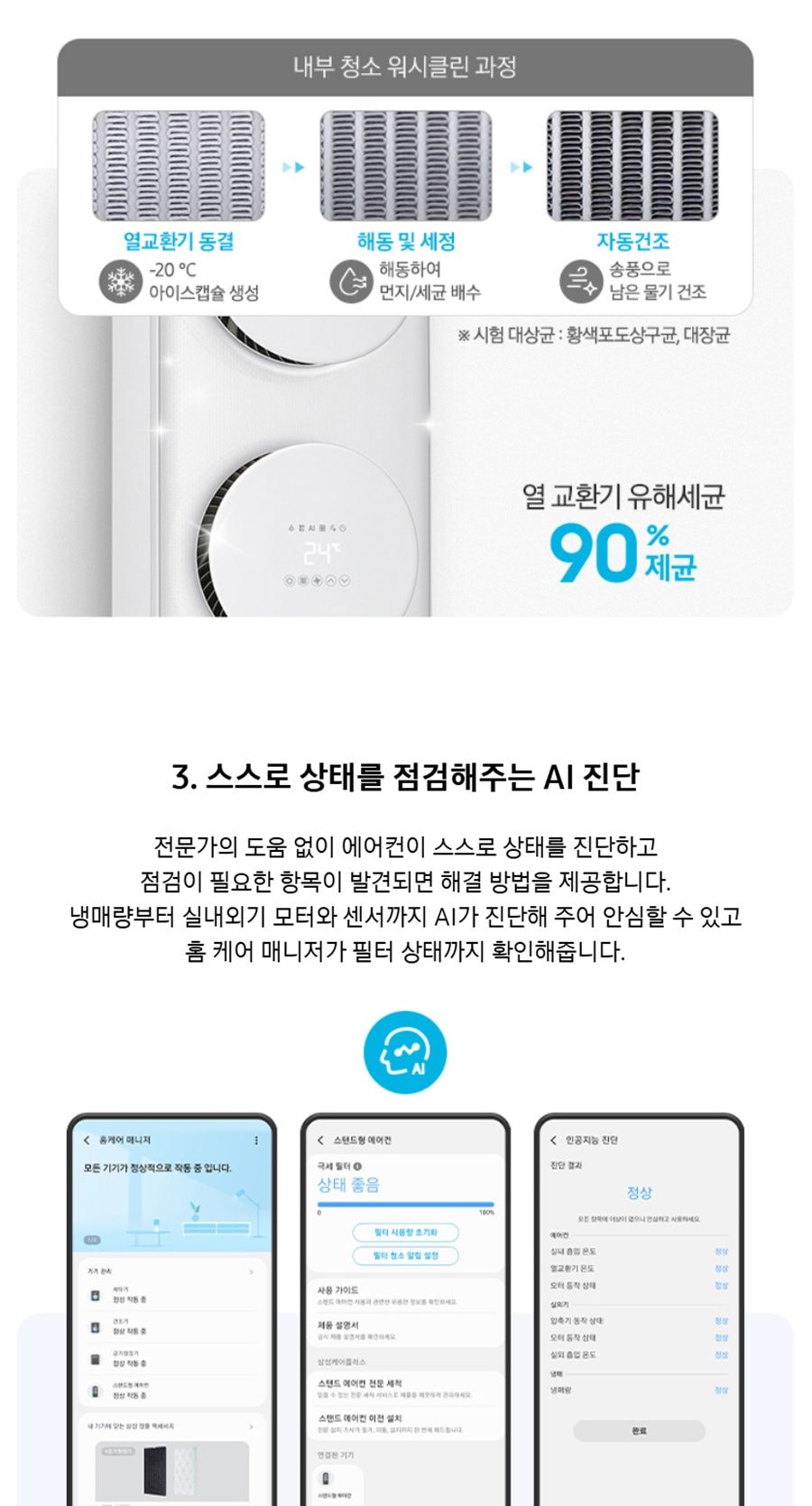 현대큐밍 삼성 AI 무풍 클래식 싱글형 에어컨 17평형 상세