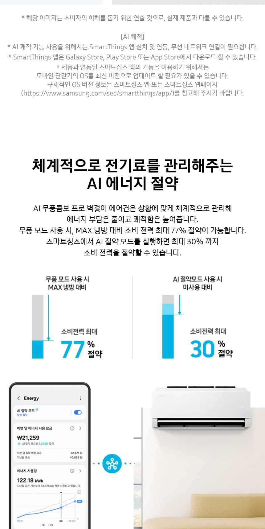 비스포크 AI 무풍콤보 갤러리 프로 2in1 74.5㎡/18.7㎡ 상세