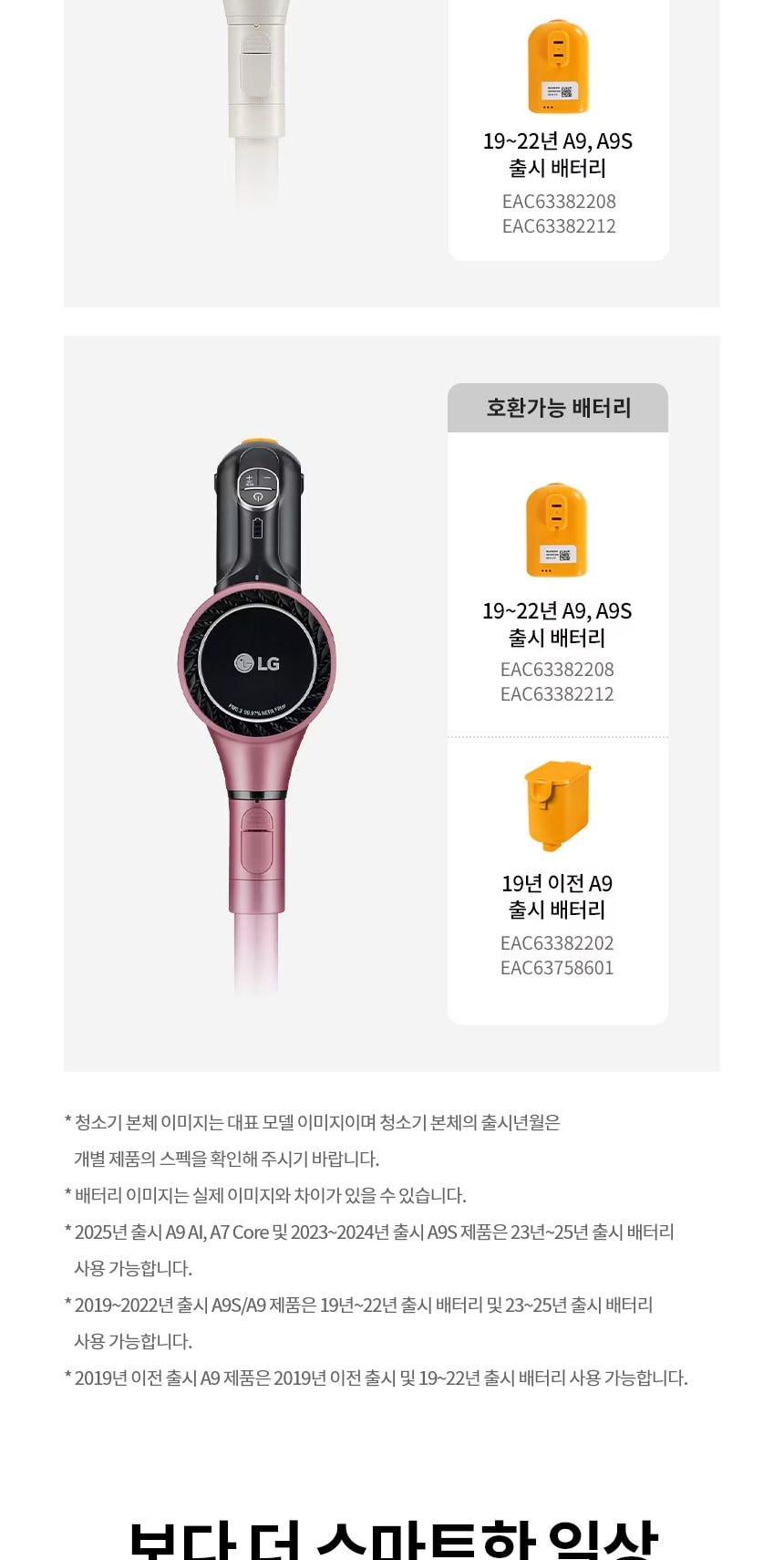 LG 코드제로 AI 오브제컬렉션 A9 흡입+스팀 물걸레 상세