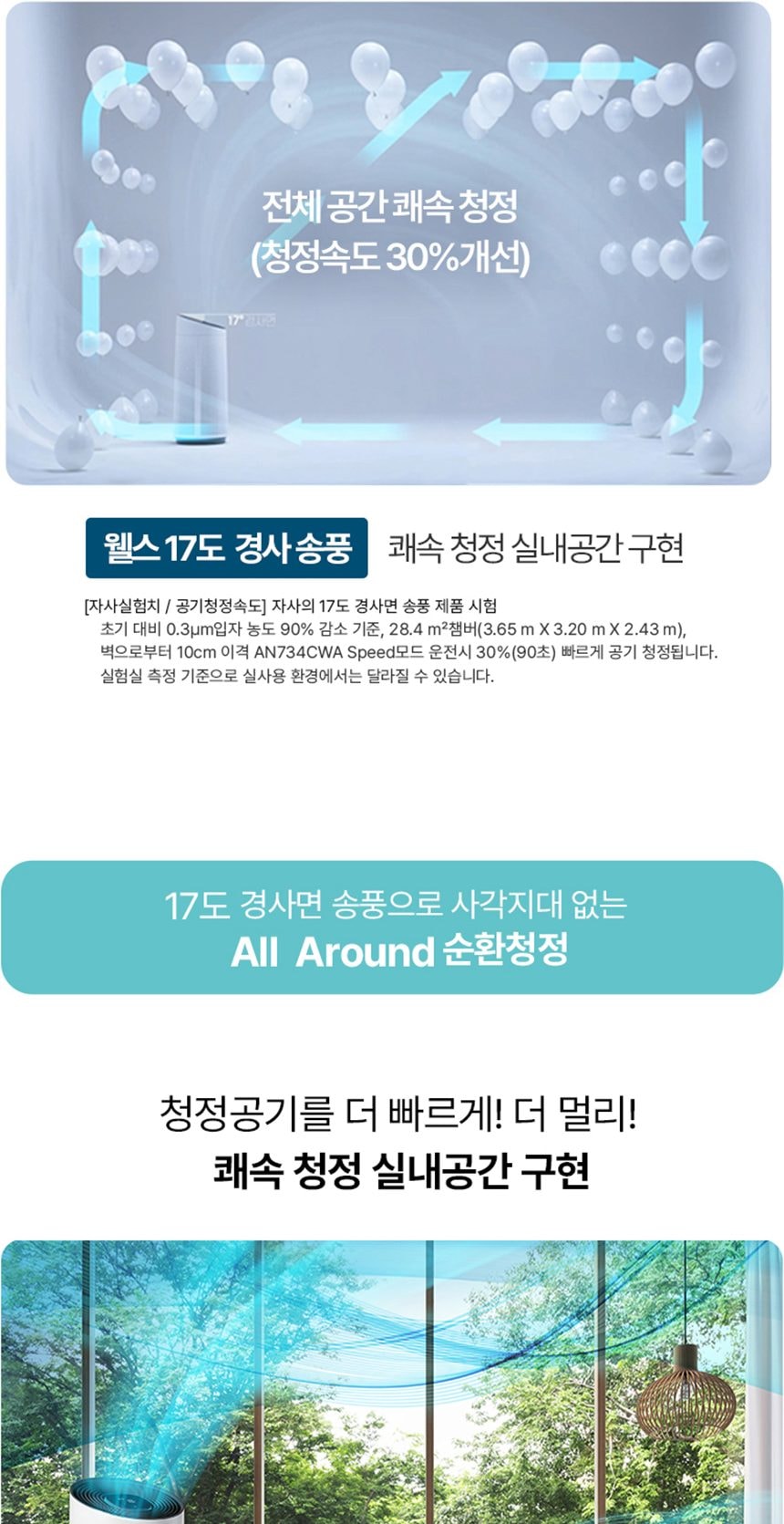 웰스 공기청정기 토네이도 112㎡(34평)형 상세