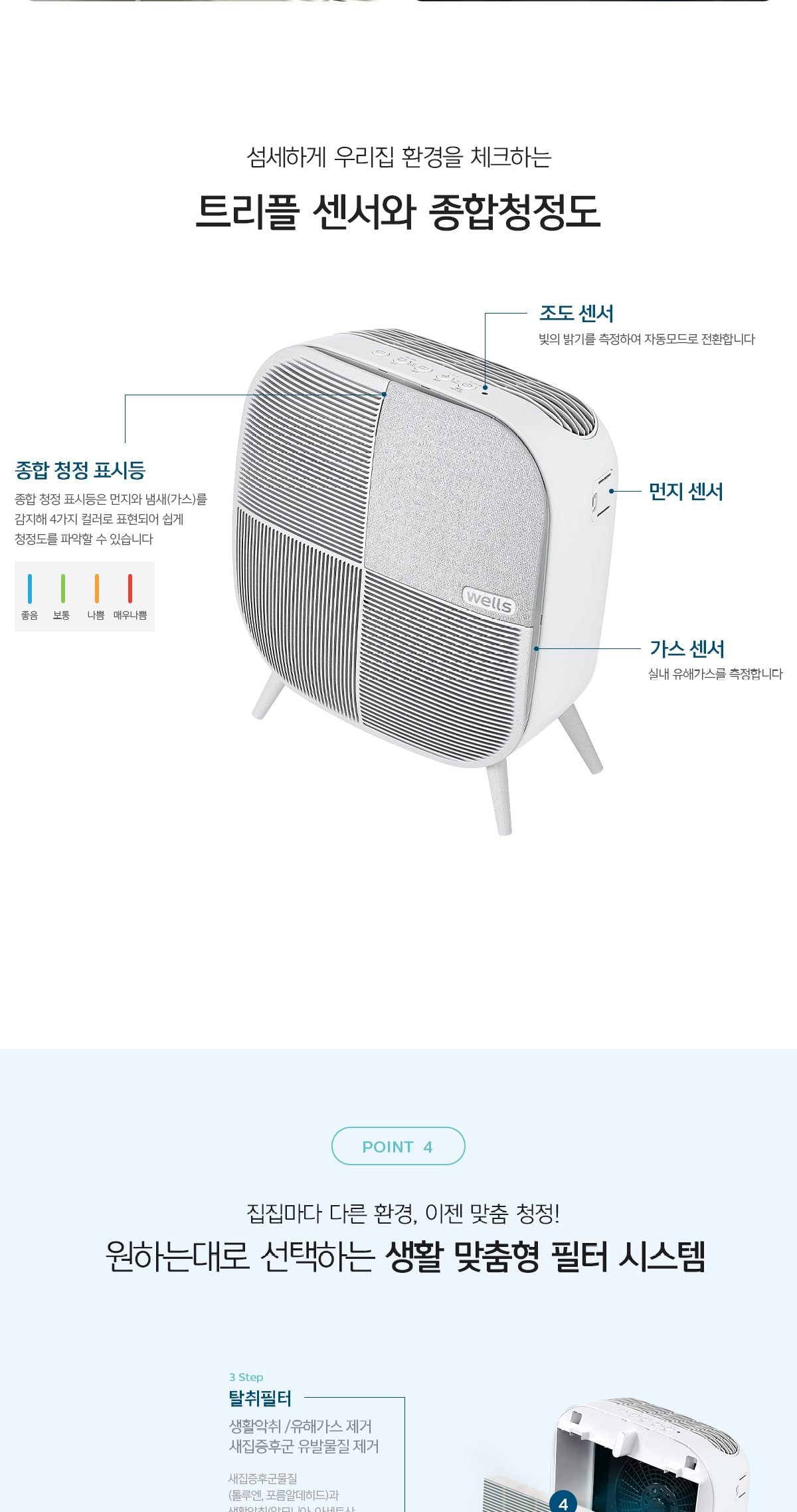 웰스 공기청정기 미니맥스 23㎡(7평) 상세