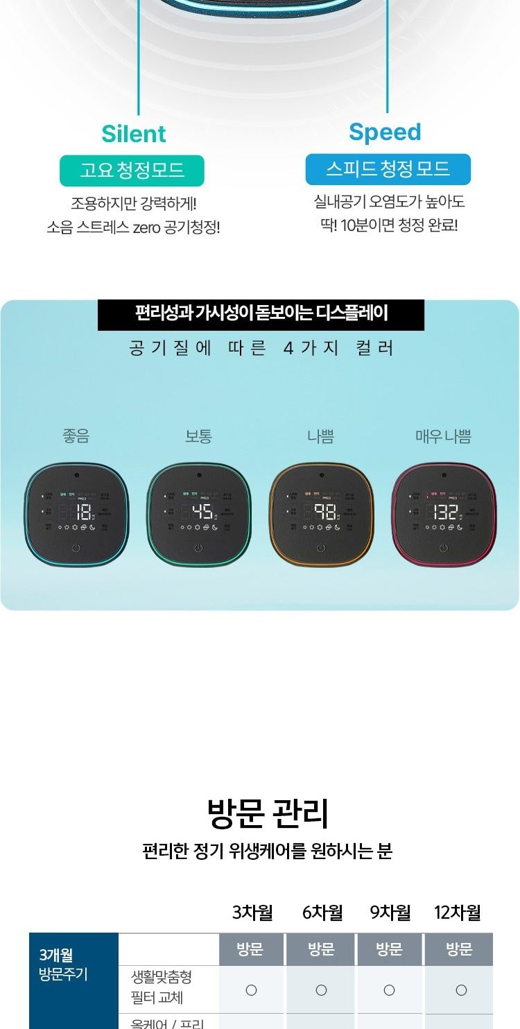 웰스 공기청정기 토네이도 II 99㎡(30평)형 상세