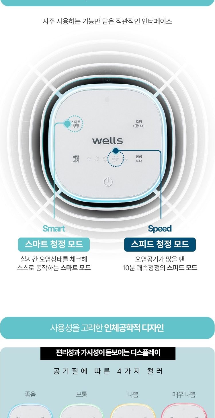 웰스 공기청정기 토네이도 59㎡(18평)형 상세