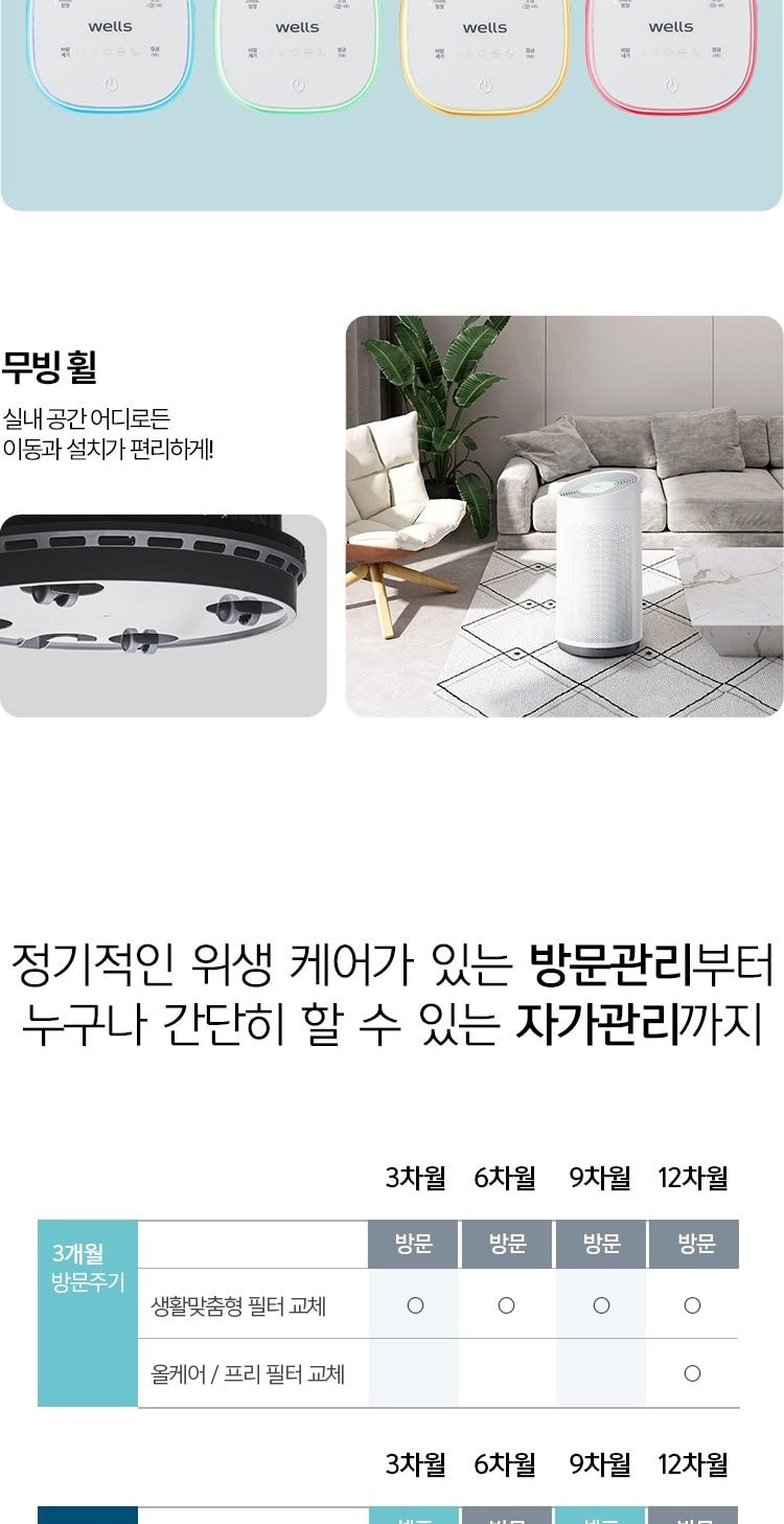 웰스 공기청정기 토네이도 59㎡(18평)형 상세