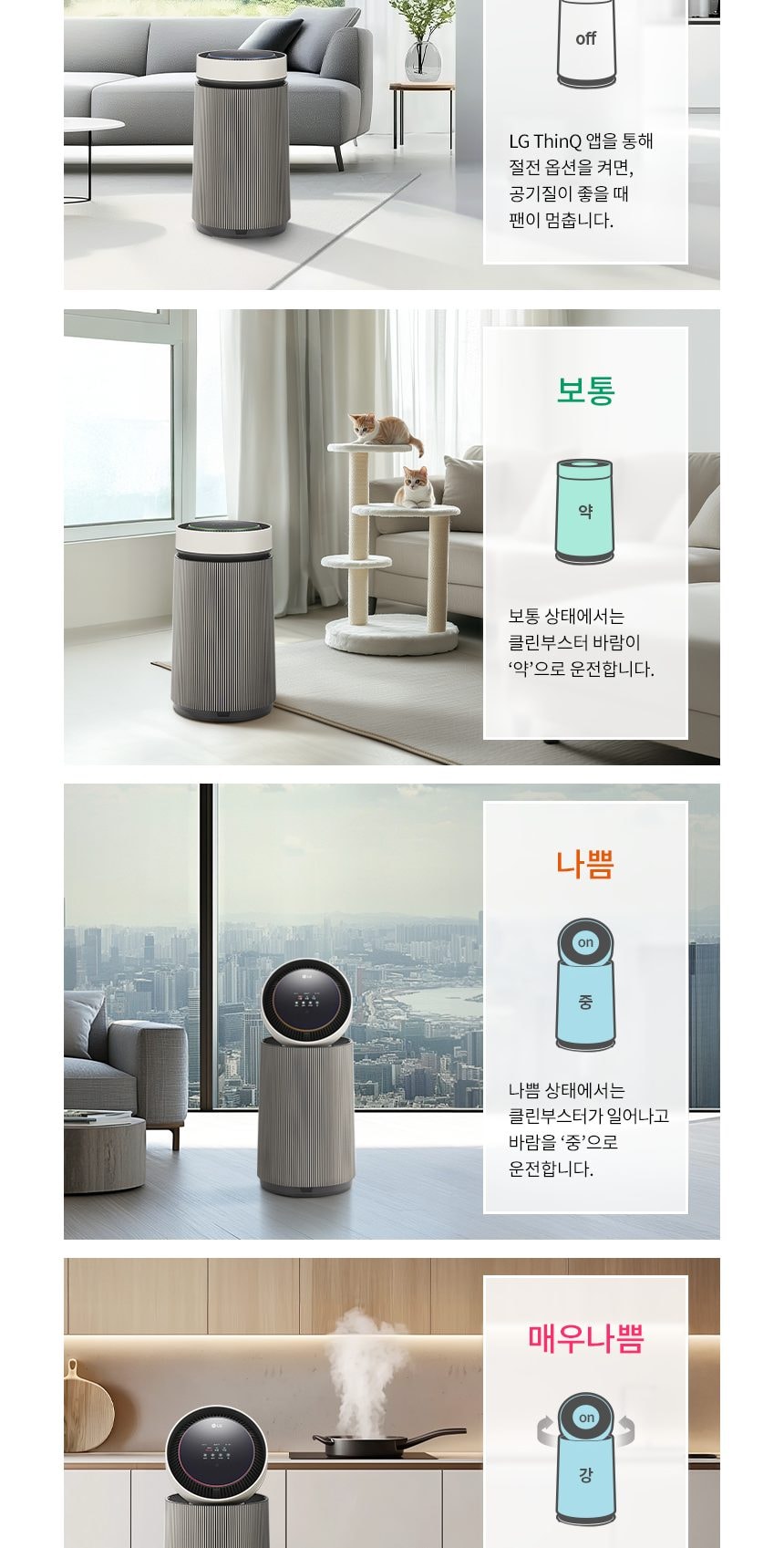 LG 퓨리케어 AI 오브제컬렉션 360˚ 공기청정기 M5 + 무빙휠 세트 (66.0㎡) (분해세척,프리미엄) 상세