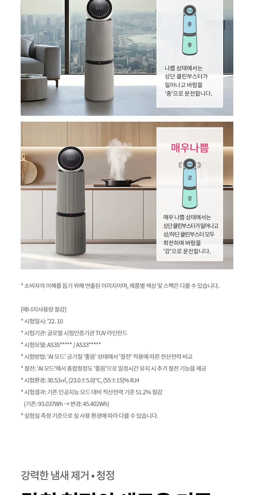 LG 퓨리케어 AI 오브제컬렉션 360˚ 공기청정기 M7 + 무빙휠 세트 (114.0㎡) (분해세척,프리미엄) 상세