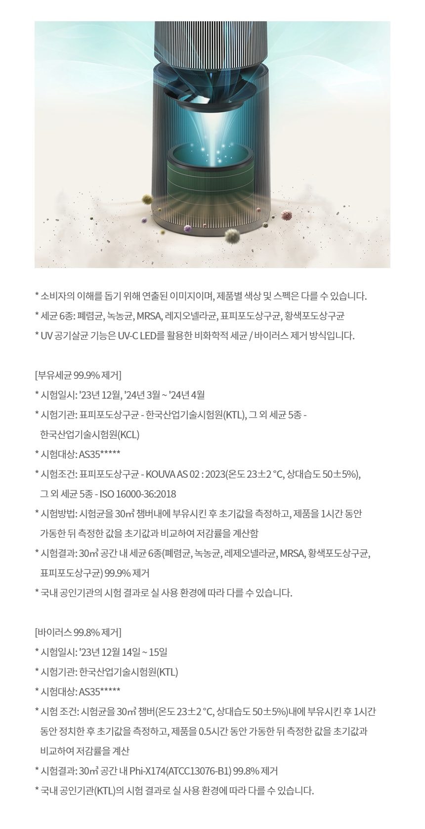 LG 퓨리케어 AI 오브제컬렉션 360˚ 공기청정기 M7 + 무빙휠 세트 (114.0㎡) (분해세척,프리미엄) 상세
