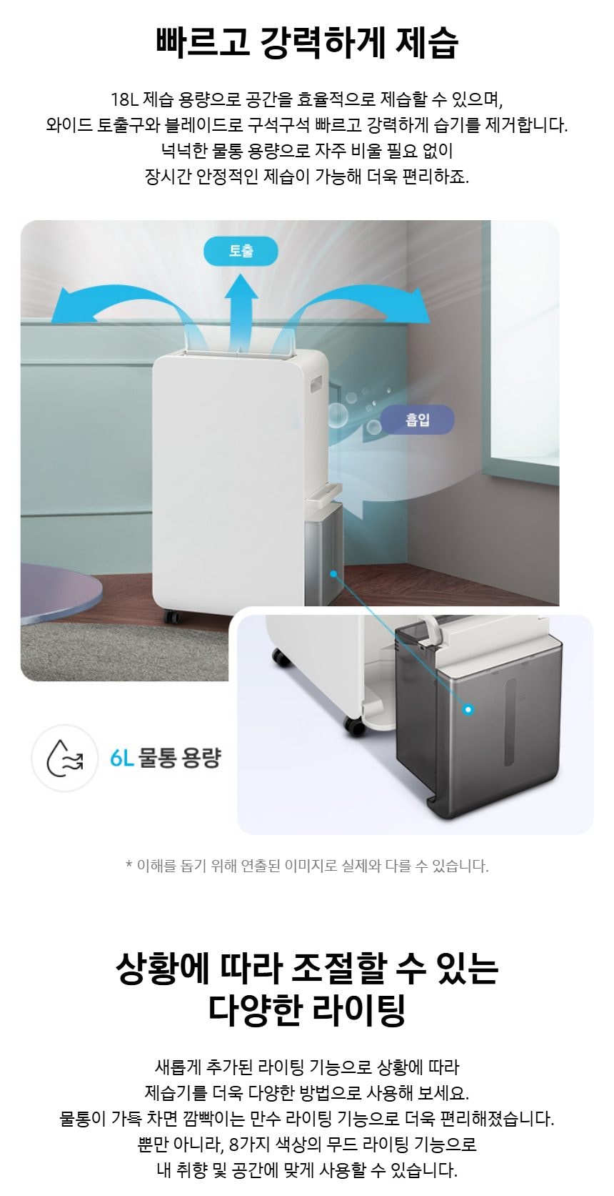 삼성 인버터 제습기 18L 상세