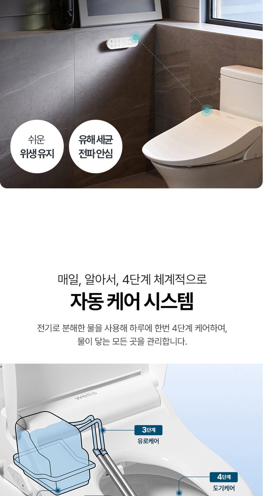 웰스 리모컨 비데 올스텐케어 플러스 상세