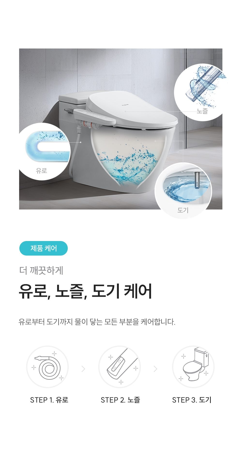 쿠쿠 인스퓨어 트리플 자동 물 내림 비데 상세