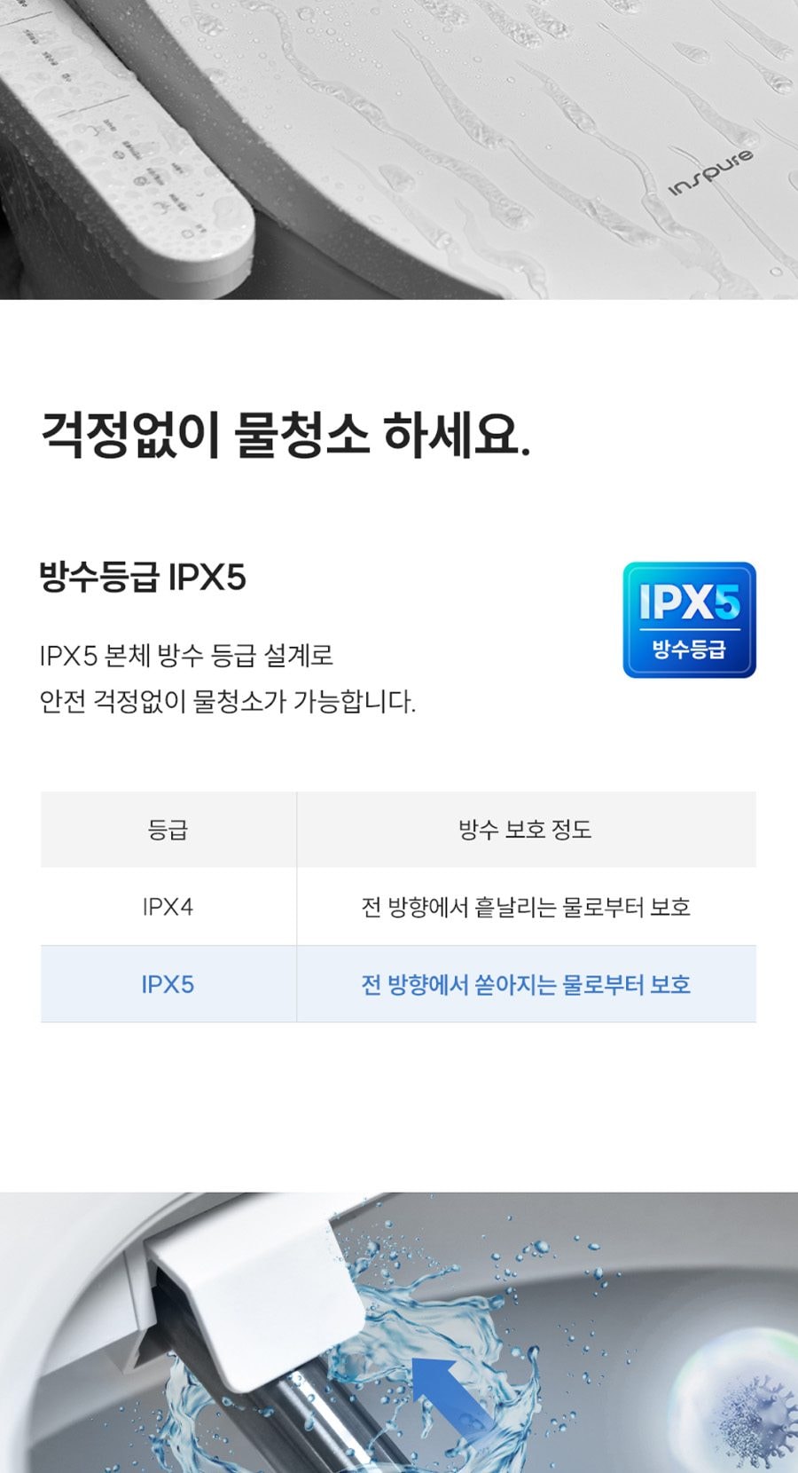 쿠쿠 인스퓨어 듀얼 살균 비데 상세