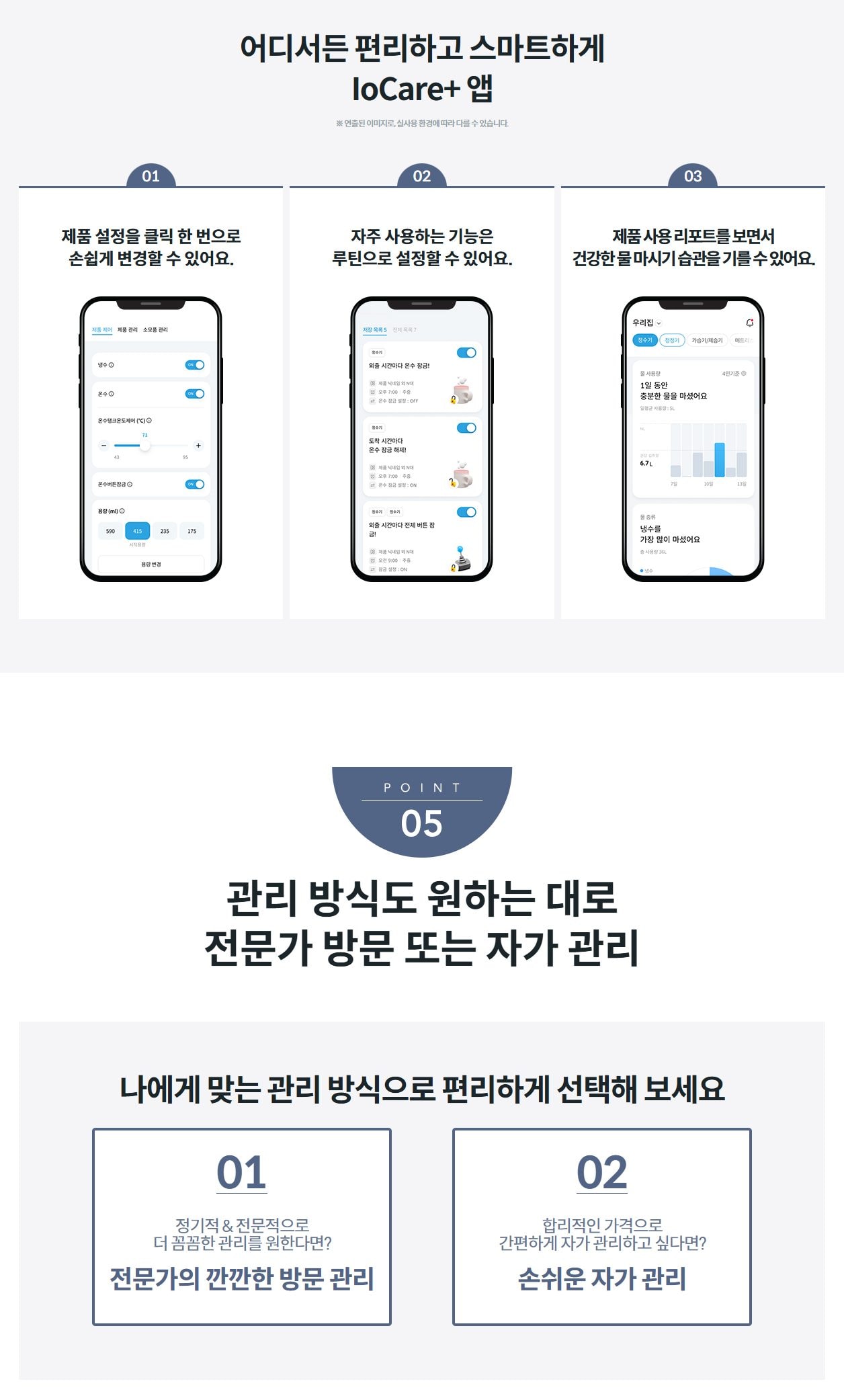 코웨이 엘리트 빌트인 정수기 상세