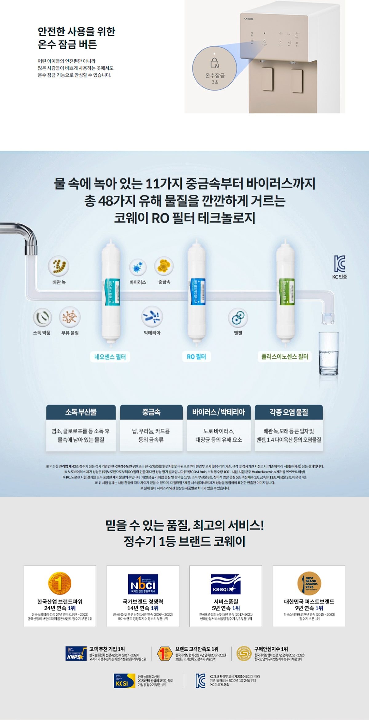 코웨이 프라임 스탠드 정수기 (냉온정) 상세