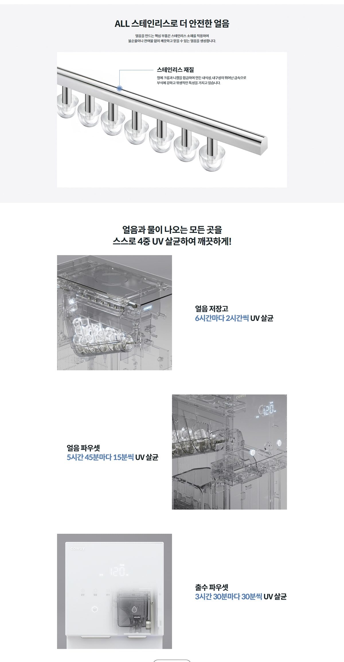 코웨이 아이콘 얼음냉온정수기 RO 상세