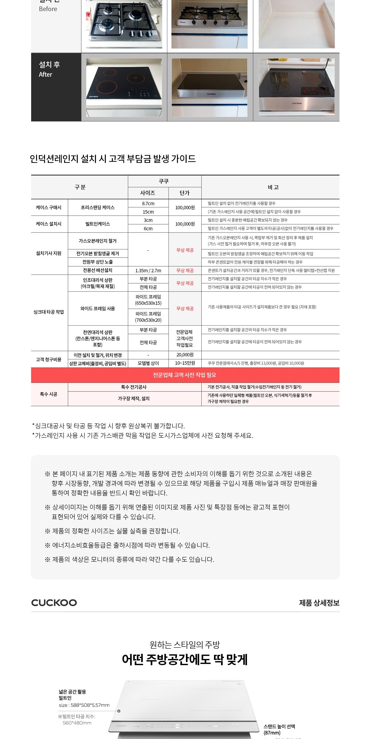 쿠쿠 3구 화이트 인덕션 레인지 상세