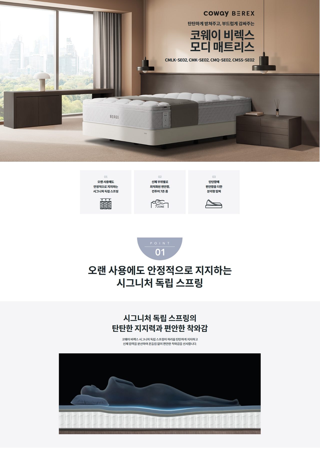 코웨이 BEREX 모디 매트리스(킹) 상세