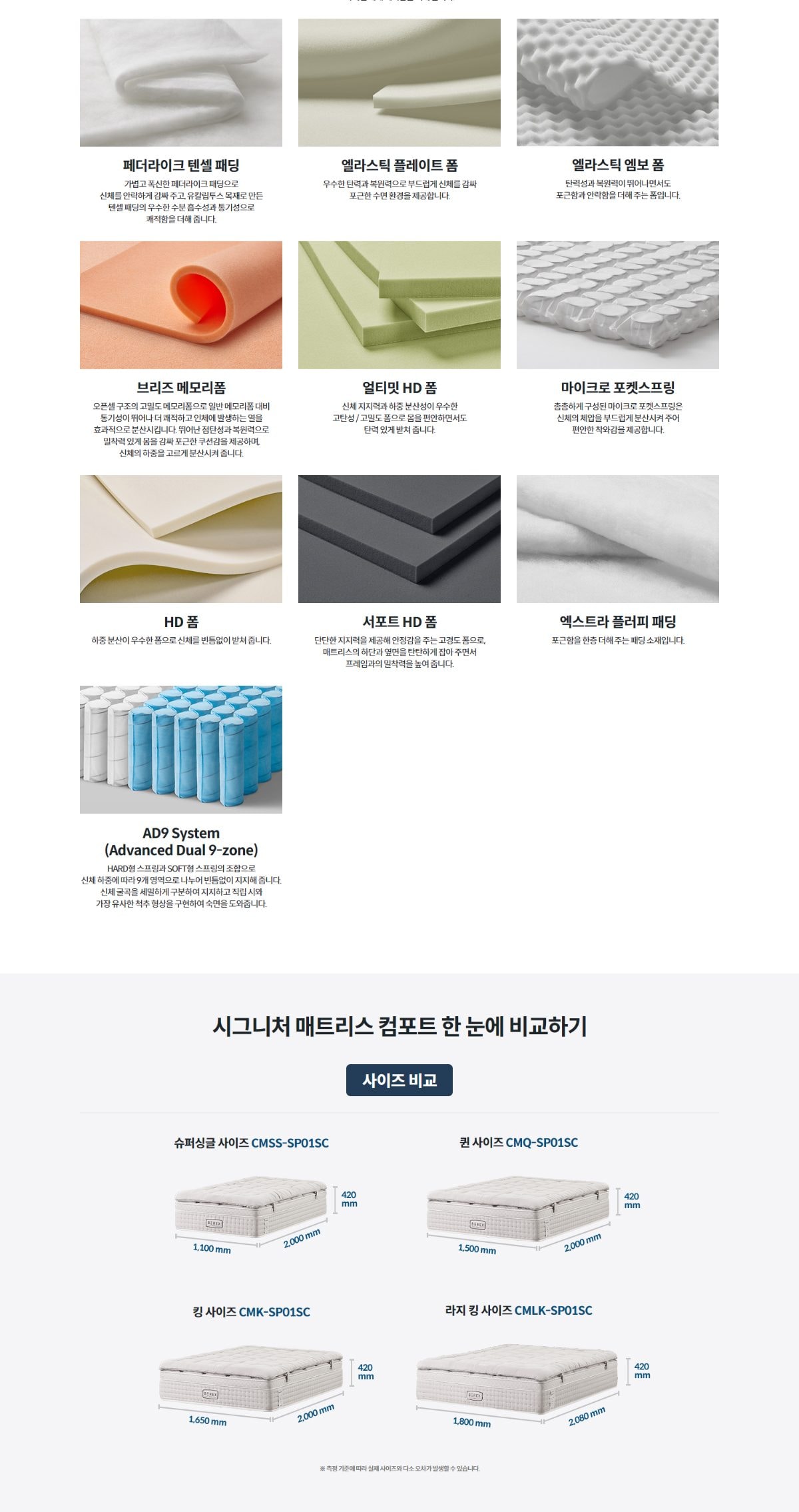 코웨이 시그니처 매트리스 컴포트(킹) 상세