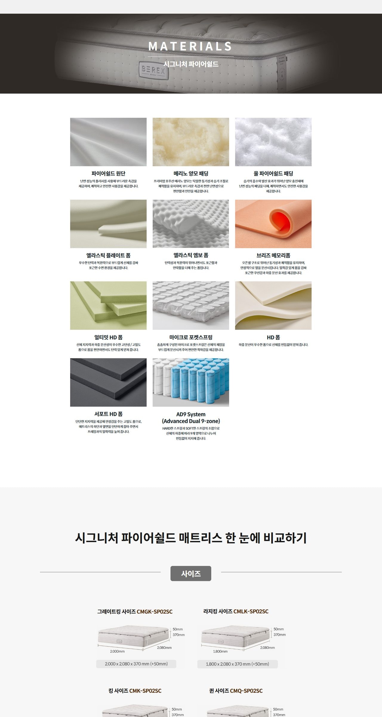 코웨이 BEREX 시그니처 파이어쉴드 매트리스 탑퍼형(퀸) 상세