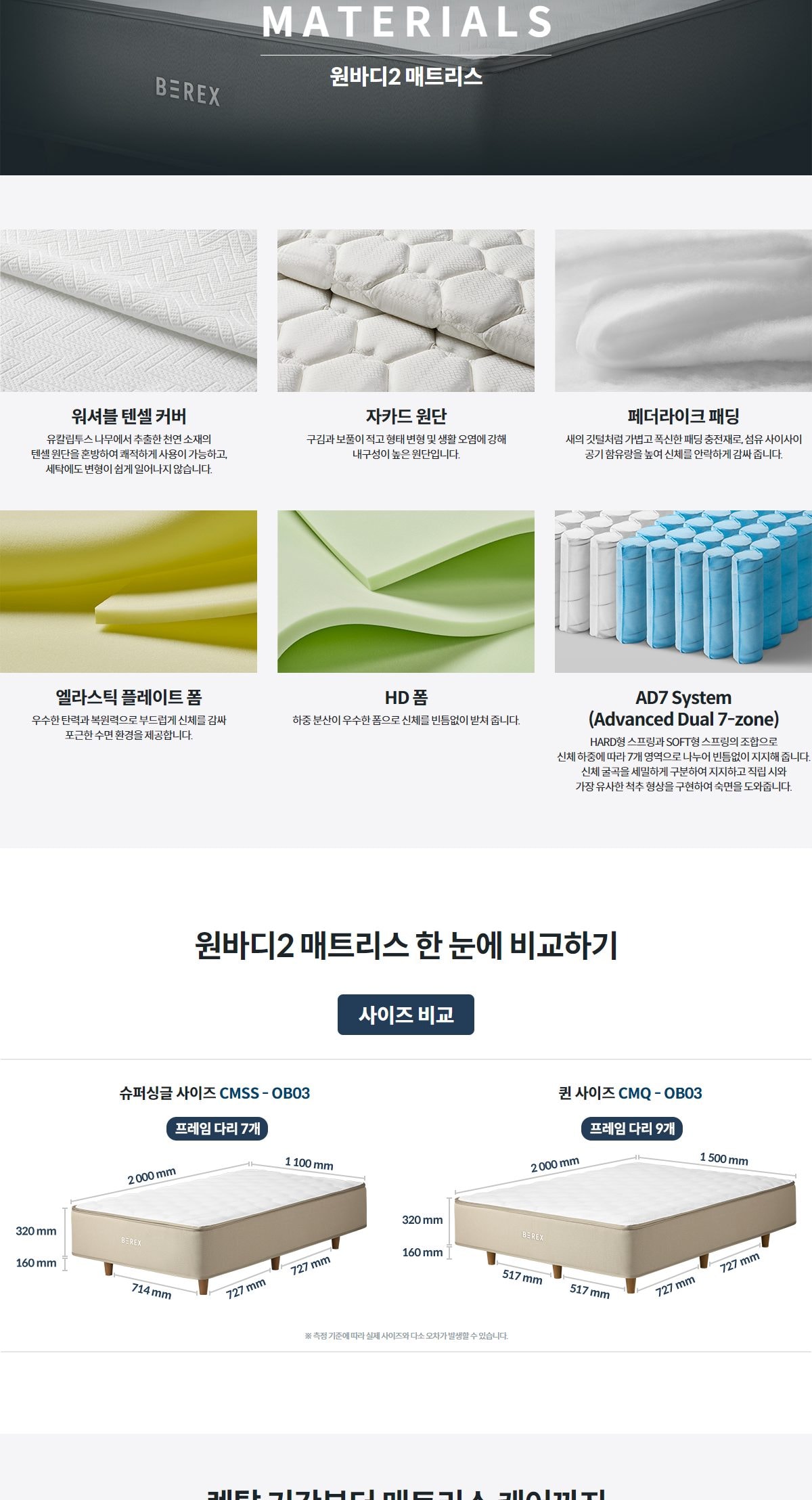 코웨이 커버교체 원바디 2 매트리스(슈퍼싱글) 상세