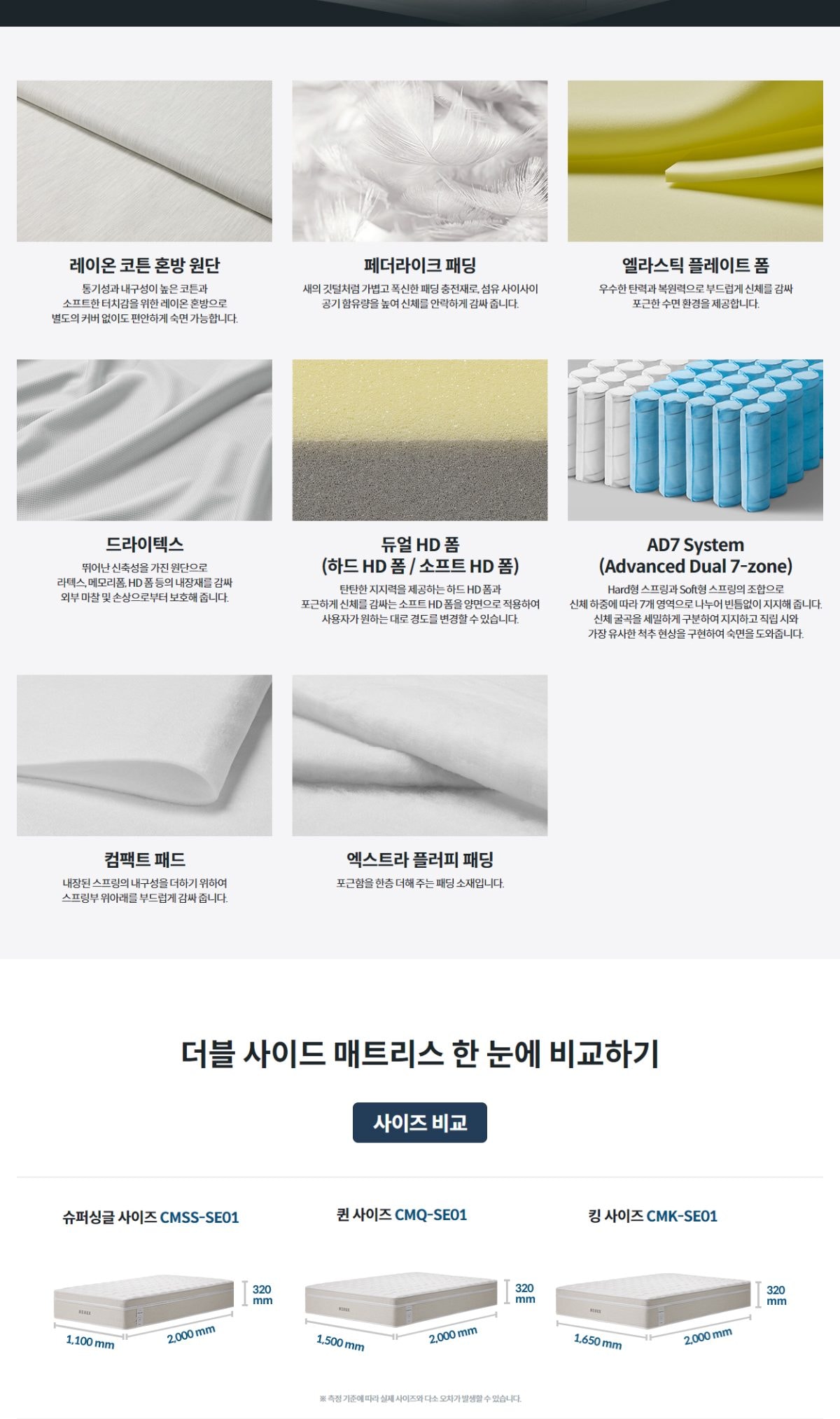 코웨이 더블 사이드 매트리스(슈퍼싱글) 상세