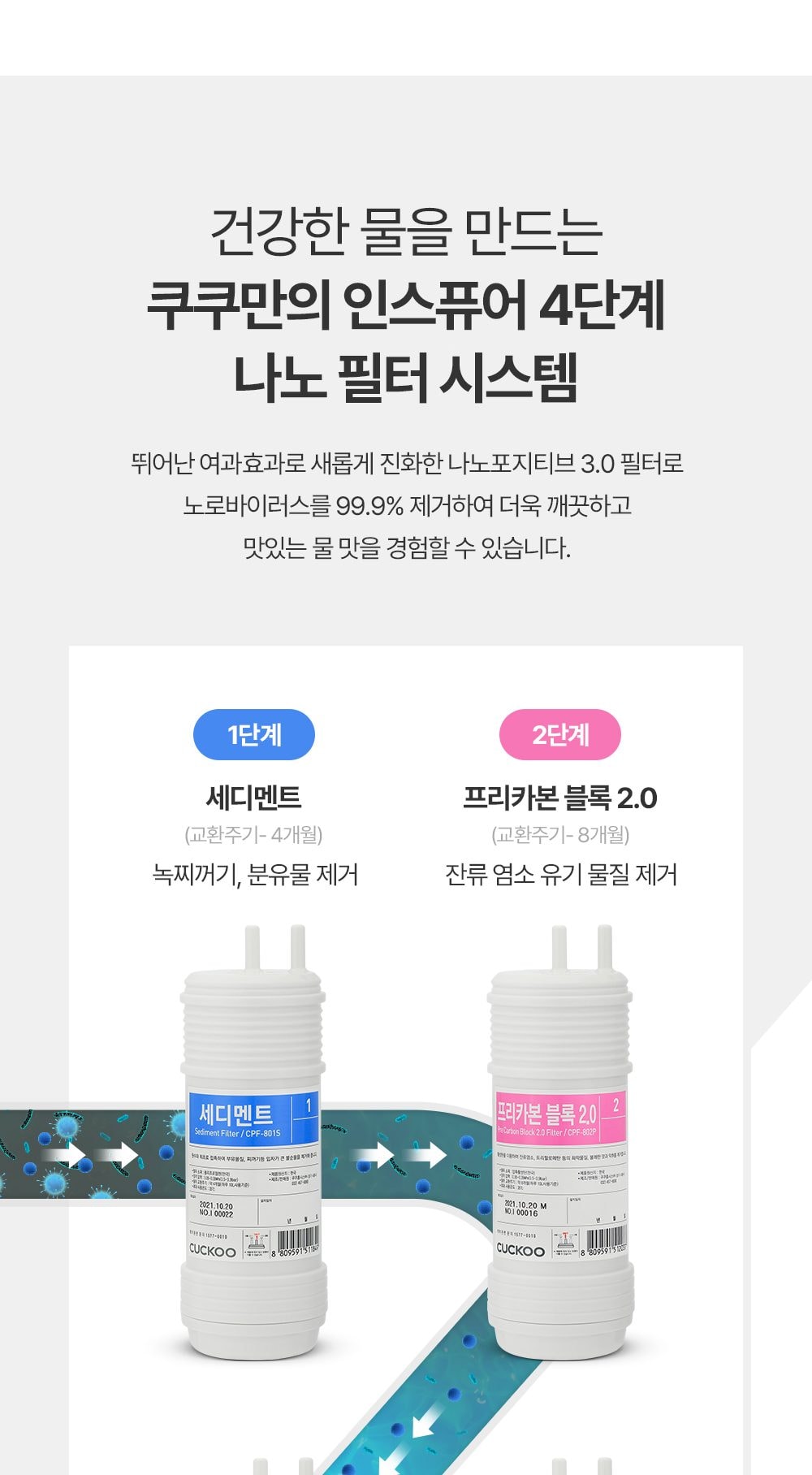 쿠쿠 인스퓨어 정수기 하프형 (냉온정) 상세