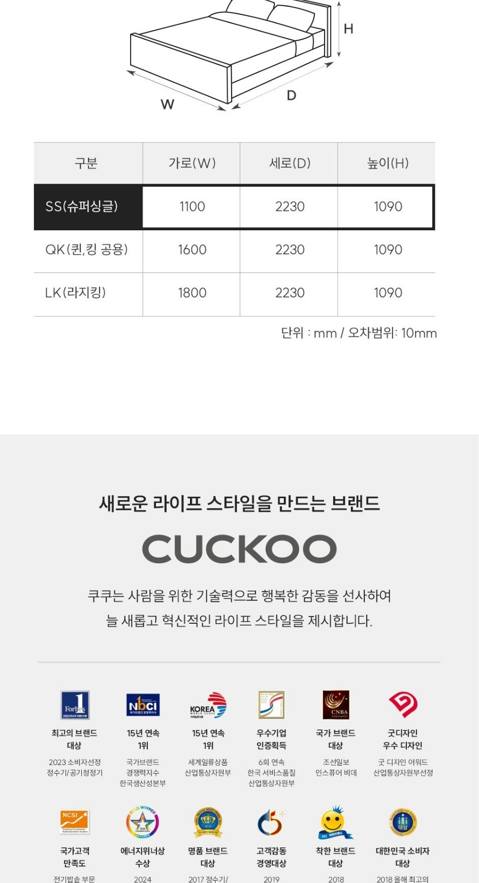 쿠쿠 레스티노 프레임SS 상세