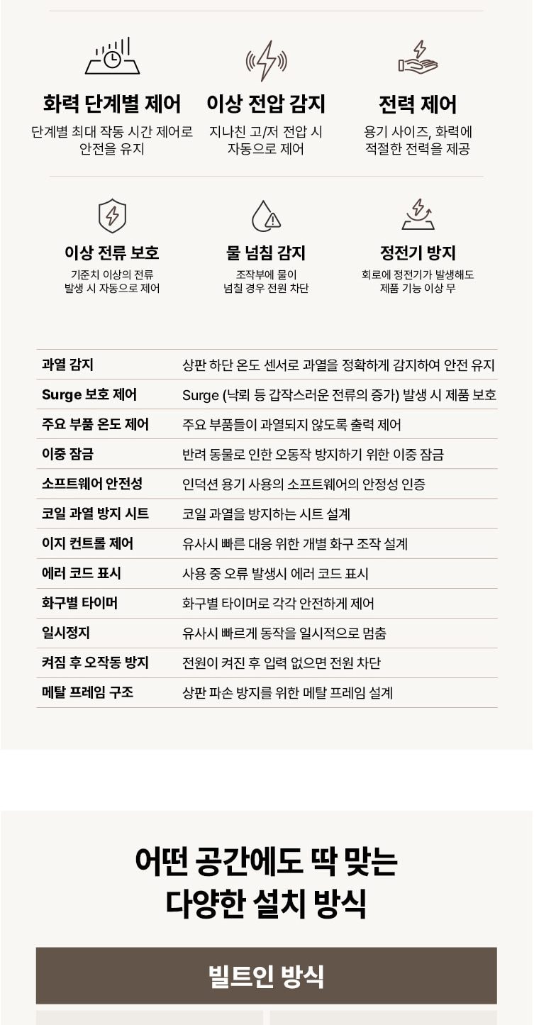 코웨이 S인덕션 전기레인지 상세