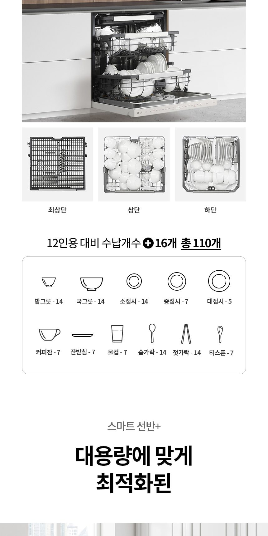 LG 디오스 오브제컬렉션 빌트인 식기세척기 14인용 상세